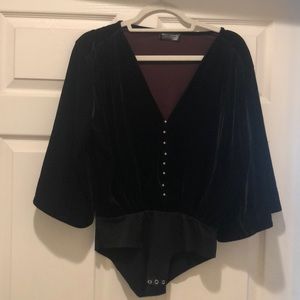 Zara black velvet bodysuit